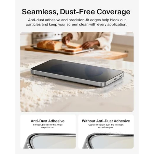 واقي شاشة خصوصية بيلكن ScreenForce Titan SmartShield لهاتف سامسونج جالكسي S26، خصوصية ثنائية الاتجاه، مقاوم للخدوش والصدمات، صلابة 9H، مضاد للبصمات، فائق النحافة - بيلكين - Image 4