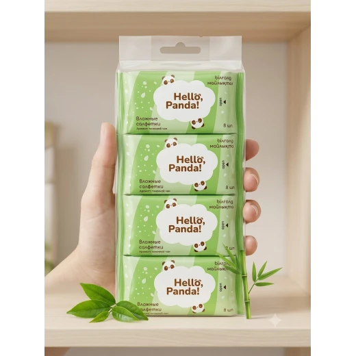 مناديل مبللة صغيرة Hello Panda برائحة الشاي الأخضر، مناديل تنظيف محمولة بحجم ميني، عبوة عملية للاستخدام اليومي والسفر والحقيبة والمدرسة مناديل مبللة صغيرة Hello Panda برائحة الشاي الأخضر، مناديل تنظيف محمولة بحجم ميني، عبوة عملية للاستخدام اليومي والسفر والحقيبة والمدرسة