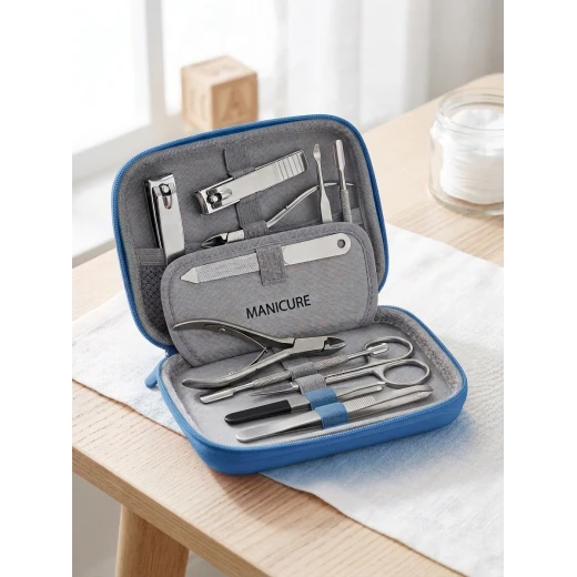 Manicure and Pedicure Nail Care Kit, Stainless Steel Grooming Tools Set with Nail Clippers, Cuticle Nippers, File and Portable Organizer Case for Travel Manicure and Pedicure Nail Care Kit, Stainless Steel Grooming Tools Set with Nail Clippers, Cuticle Nippers, File and Portable Organizer Case for Travel