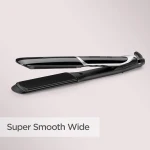 بيبي ليس Sleek Control Wide ST397E مكواة فرد شعر عريضة، أسود، ألواح سيراميك، تصميم احترافي لتصفيف الشعر - بيبي ليس