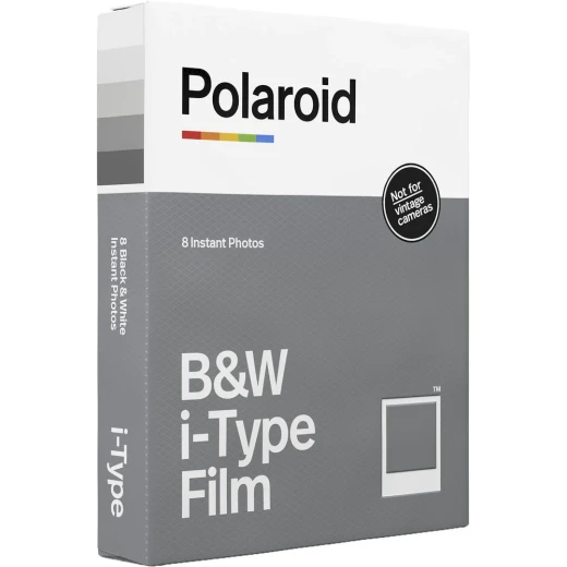 فيلم بولارويد أبيض وأسود I-Type، 8 صور فورية، درجات غنية ومتوازنة، متوافق مع كاميرات Polaroid I-Type فيلم بولارويد أبيض وأسود I-Type، 8 صور فورية، درجات غنية ومتوازنة، متوافق مع كاميرات Polaroid I-Type