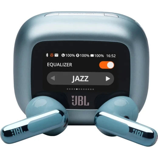 JBL Live Flex 3 سماعات أذن لاسلكية حقيقية، بلوتوث 5.2، إلغاء ضوضاء متكيف، 6 ميكروفونات، بطارية حتى 50 ساعة، مقاومة IP54، أزرق