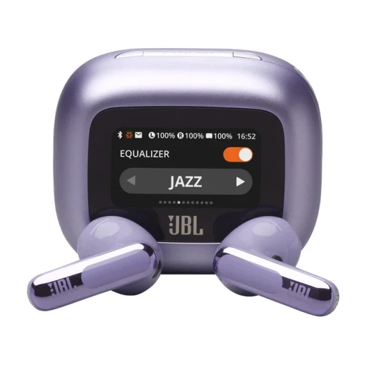 JBL Live Flex 3 سماعات أذن لاسلكية حقيقية، بلوتوث 5.2، إلغاء ضوضاء متكيف، 6 ميكروفونات، بطارية حتى 50 ساعة، مقاومة IP54، بنفسجي