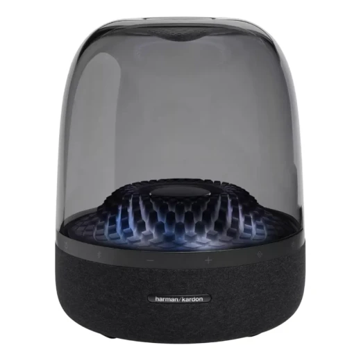 هارمان كاردون Aura Studio 4 سماعة منزلية لاسلكية بتقنية Bluetooth، صوت 360 درجة، إضاءة محيطية بنمط ماسي، تصميم شفاف، أسود هارمان كاردون Aura Studio 4 سماعة منزلية لاسلكية بتقنية Bluetooth، صوت 360 درجة، إضاءة محيطية بنمط ماسي، تصميم شفاف، أسود