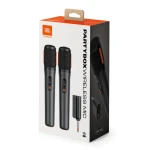 JBL PartyBox مجموعة ميكروفونات لاسلكية للحفلات، اتصال 2.4GHz، مدى حتى 30 متر، بطارية حتى 20 ساعة، فلتر منع الضوضاء، أسود - جي بي ال