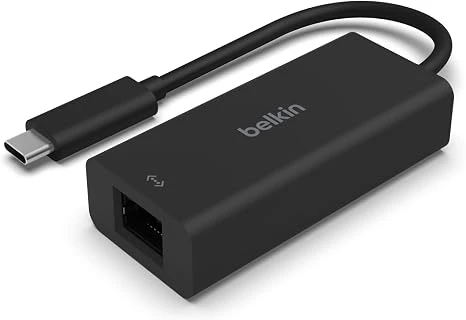 Belkin محول USB-C إلى إيثرنت بسرعة 2.5 جيجابت، شبكة سلكية عالية السرعة، متوافق مع MacBook وiPad وChromebook وSurface، اعتماد USB-IF وWWCB Belkin محول USB-C إلى إيثرنت بسرعة 2.5 جيجابت، شبكة سلكية عالية السرعة، متوافق مع MacBook وiPad وChromebook وSurface، اعتماد USB-IF وWWCB