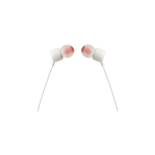 سماعات أذن سلكية داخل الأذن JBL Tune 110، صوت JBL Pure Bass، محركات 9 مم، ميكروفون مدمج، تحكم بزر واحد، أبيض - جي بي ال - Image 4
