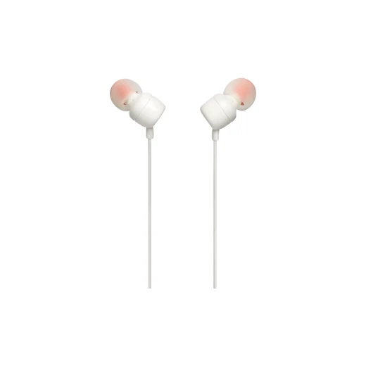 سماعات أذن سلكية داخل الأذن JBL Tune 110، صوت JBL Pure Bass، محركات 9 مم، ميكروفون مدمج، تحكم بزر واحد، أبيض - جي بي ال - Image 3