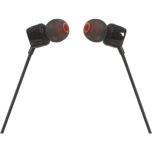 سماعات أذن سلكية داخل الأذن JBL Tune 110، صوت JBL Pure Bass، محركات 9 مم، ميكروفون مدمج، تحكم بزر واحد، أسود - جي بي ال - Image 2