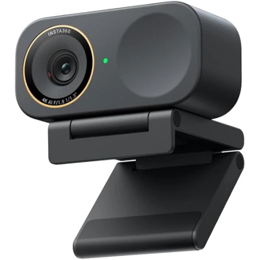 إنستا 360 لينك 2 برو كاميرا ويب ذكية بدقة 4K، مستشعر 1/1.3 بوصة، تتبع بالذكاء الاصطناعي وتأطير تلقائي، ميكروفونان مع تقليل الضوضاء، تحكم بالإيماءات، أسود جرافيتي