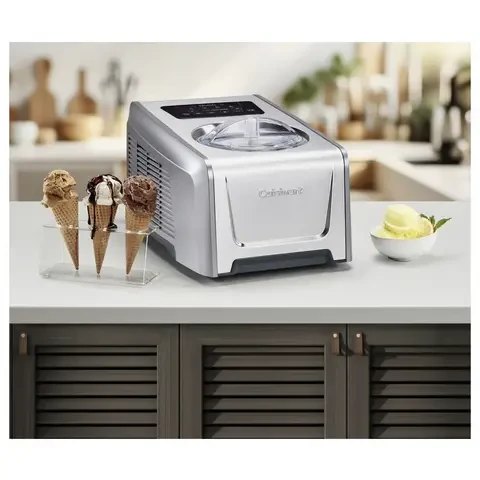Cuisinart ProFreeze ماكينة صنع الآيس كريم والحلويات المجمدة، سعة 1.5 لتر، ضاغط مدمج، 4 برامج، تحضير خلال 40 دقيقة، فضي Cuisinart ProFreeze ماكينة صنع الآيس كريم والحلويات المجمدة، سعة 1.5 لتر، ضاغط مدمج، 4 برامج، تحضير خلال 40 دقيقة، فضي