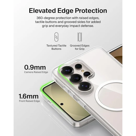 جراب Belkin SheerForce شفاف ومغناطيسي لهاتف Samsung Galaxy S26 Ultra، حماية سقوط 4م، شحن Qi2، مقاوم للخدش والاصفرار، تصميم نحيف - بيلكين - Image 2