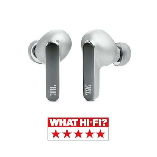 سماعات JBL Live Pro 2 TWS لاسلكية لإلغاء الضوضاء، ANC متكيف، بطارية حتى 40 ساعة، محركات 11 مم، Bluetooth Multipoint، شحن لاسلكي، فضي - جي بي ال - Image 3