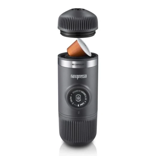 ماكينة إسبرسو محمولة Wacaco Nanopresso باللون الأسود مع NS Adapter، ضغط 18 بار، خفيفة 336 جم، للقهوة المطحونة وكبسولات NS - واكاكو - Image 5