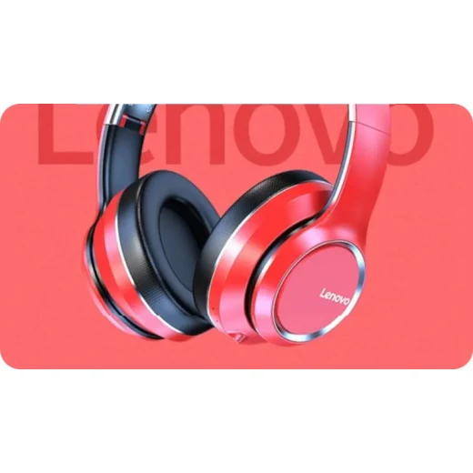 سماعات لينوفو HD200 لاسلكية بتقنية Bluetooth 5.0، صوت ستيريو عالي الجودة، تصميم قابل للطي، خفيفة ومحمولة، ميكروفون للمكالمات، لون أسود - لينوفو - Image 3