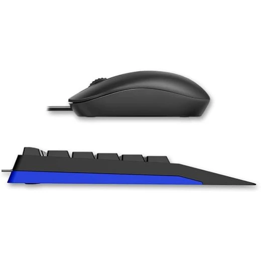 طقم لوحة مفاتيح وماوس RAPOO NX2000 سلكي USB، تخطيط عربي، لوحة مفاتيح مريحة، ماوس بصري دقيق، تصميم أنيق، لون أسود للكمبيوتر والمكتب - رابو - Image 4