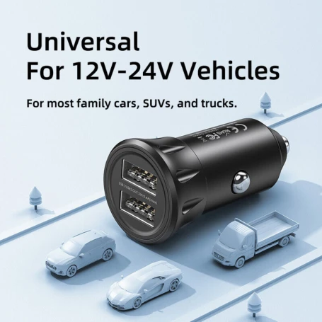 شاحن سيارة ريماكس RCC236 Vanguard Series مزدوج USB بقدرة 18 واط و2.4 أمبير للشحن السريع والآمن للهواتف والأجهزة - ريماكس - Image 3