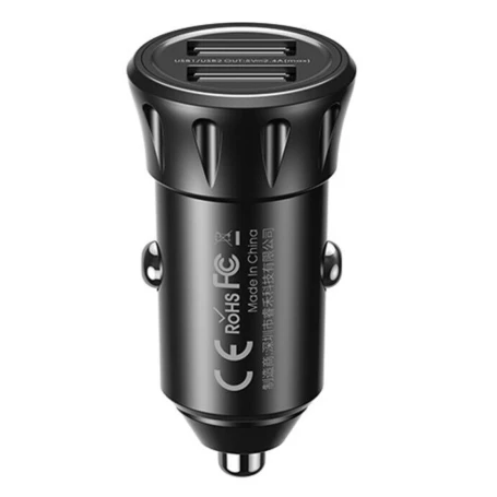 شاحن سيارة ريماكس RCC236 Vanguard Series مزدوج USB بقدرة 18 واط و2.4 أمبير للشحن السريع والآمن للهواتف والأجهزة