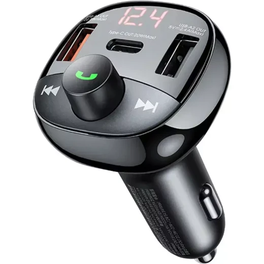 شاحن سيارة ريماكس RCC331 متعدد الوظائف بقدرة 54.5 واط PD وQC مع Bluetooth وFM Transmitter ومنفذ USB وUSB-C ومشغل MicroSD شاحن سيارة ريماكس RCC331 متعدد الوظائف بقدرة 54.5 واط PD وQC مع Bluetooth وFM Transmitter ومنفذ USB وUSB-C ومشغل MicroSD