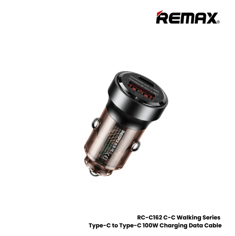 شاحن سيارة ريماكس Walking Series RCC338 بقدرة 30 واط PD وQC بمنفذي USB-C وUSB للشحن السريع للسيارات والشاحنات - ريماكس