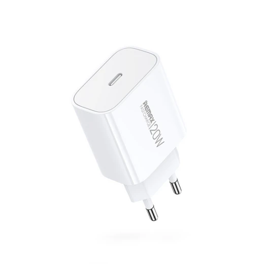 شاحن حائط ريماكس Kiddy Series RP-U133 بقدرة 20 واط USB Type-C PD وPPS للشحن السريع مع قابس EU باللون الأبيض شاحن حائط ريماكس Kiddy Series RP-U133 بقدرة 20 واط USB Type-C PD وPPS للشحن السريع مع قابس EU باللون الأبيض