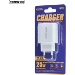 شاحن حائط REMAX Kiddy Series RP-U137 بقوة 25W ومنفذ USB-C، شحن سريع وآمن، تصميم مدمج باللون الأبيض، مناسب للهواتف والأجهزة المتوافقة - ريماكس