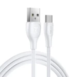 كابل ريمكس ليسو RC-160A بطول 1 متر USB إلى USB Type-C بقدرة 2.1A للشحن ونقل البيانات، أبيض مع حماية PVC - ريماكس
