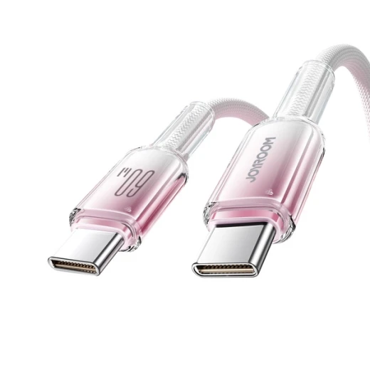 كابل جوي روم S-A42 Crystal-Clear بطول 1.2 متر USB-C إلى USB-C، شحن حتى 30 واط ونقل بيانات 480 ميجابت/ثانية، أبيض - جوي روم - Image 4