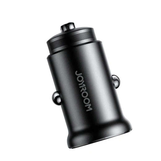 شاحن سيارة جوي روم JR-CCN05 ميني بقدرة 30 واط مع منافذ USB-A وUSB-C، دعم PD 3.0 وQC 3.0 وPPS، تصميم معدني أسود - جوي روم - Image 2