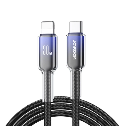 كابل جوي روم S-A42 Crystal-Clear بطول 1.2 متر USB-C إلى Lightning، شحن سريع حتى 30 واط ونقل بيانات 480 ميجابت/ثانية، أسود كابل جوي روم S-A42 Crystal-Clear بطول 1.2 متر USB-C إلى Lightning، شحن سريع حتى 30 واط ونقل بيانات 480 ميجابت/ثانية، أسود