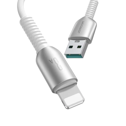 كابل جوي روم S-A51 Cutting-Edge بطول 1.2 متر USB-A إلى Lightning، شحن سريع 3 أمبير ونقل بيانات 480 ميجابت/ثانية، رمادي فاتح - جوي روم - Image 2