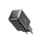 شاحن Joyroom JR-TCG18 GaN USB-C بقدرة 65W مع تقنية Power Delivery للشحن السريع، منفذ USB-C واحد، أسود - جوي روم