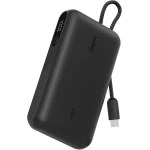 Belkin UltraCharge باور بانك 10000mAh بقوة 45W، كابل USB-C مدمج، شاشة رقمية، شحن 3 أجهزة معًا، USB-C وUSB-A، تصميم محمول أسود - بيلكين