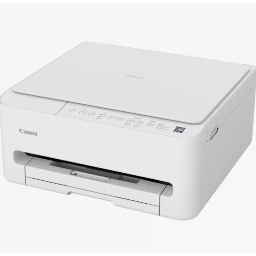 طابعة كانون بيكسما TS4140i متعددة الوظائف لاسلكية تعمل بتقنية نفث الحبر، تصميم صغير الحجم موفر للمساحة، طباعة سريعة، اتصال بالهواتف الذكية، حبر أسود صبغي عالي الجودة، لوحة تحكم سهلة الاستخدام قابلة للإمالة، لون أبيض - كانون - Image 2