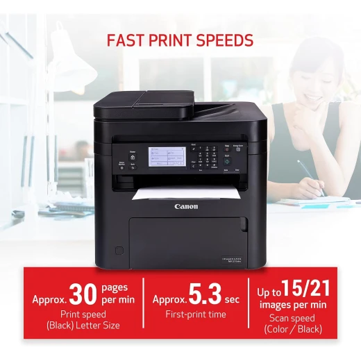 طابعة كانون آي سينسيس MF275dw متعددة الوظائف لاسلكية بتقنية الليزر، للطباعة والمسح الضوئي والنسخ، اتصال لاسلكي سهل، تصميم مدمج وموفر للمساحة، مثالية للاستخدام المنزلي والمكاتب الصغيرة - كانون - Image 5