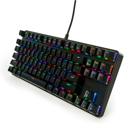 كيبورد ألعاب ميكانيكي جيم ستوب GS200 بإضاءة RGB، مفاتيح أوتيمو براون، سرعة استجابة 1000 هرتز، لوحة مفاتيح للألعاب FPS، تصميم أسود - عام - Image 3