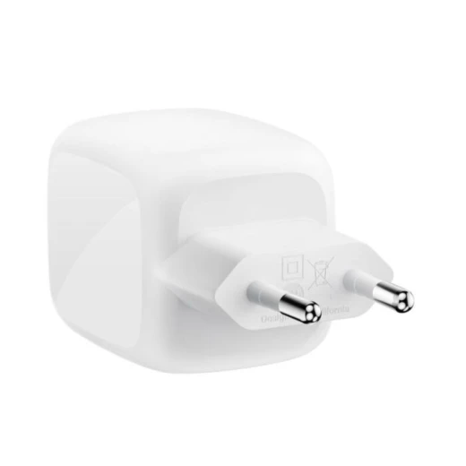 شاحن بلكن BoostCharge Pro مزدوج USB-C GaN بقوة 67 واط، أبيض، شحن سريع للأجهزة واللابتوبات - بيلكين - Image 3