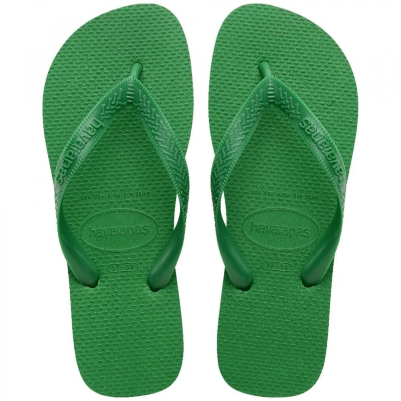شبشب Havaianas Top للجنسين باللون الأخضر، مقاس 35/36، تصميم كلاسيكي أنيق وخفيف ومريح، مصنوع من المطاط، مثالي للاستخدام اليومي والشاطئ والمسبح - هافياناس