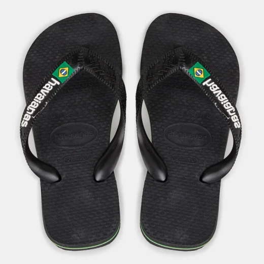شبشب Havaianas Brazil Logo للجنسين باللون الأسود، مقاس EU 33/34 وBRA 31-32، تصميم برازيلي كلاسيكي، خفيف ومتين، مقاوم للماء والحرارة شبشب Havaianas Brazil Logo للجنسين باللون الأسود، مقاس EU 33/34 وBRA 31-32، تصميم برازيلي كلاسيكي، خفيف ومتين، مقاوم للماء والحرارة