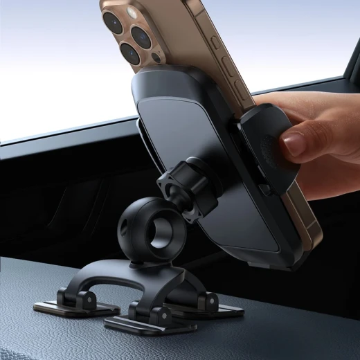 حامل جوال للسيارة جويروم JR-ZS259-3، مناسب للهواتف من 4.7 إلى 6.9 بوصة، حامل داشبورد أسود، تثبيت قوي وثابت، تصميم عملي وسهل الاستخدام للسيارة - جوي روم - Image 4