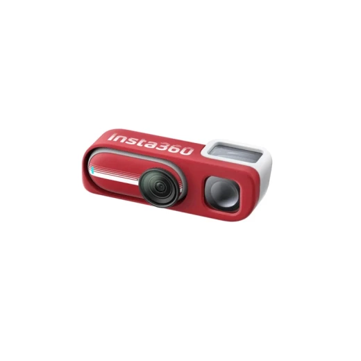 كاميرا أكشن Insta360 GO 3S Retro Bundle إصدار خاص باللون الأحمر الكلاسيكي، سعة 128GB، تصوير 4K، تثبيت FlowState سداسي المحاور وتصميم صغير