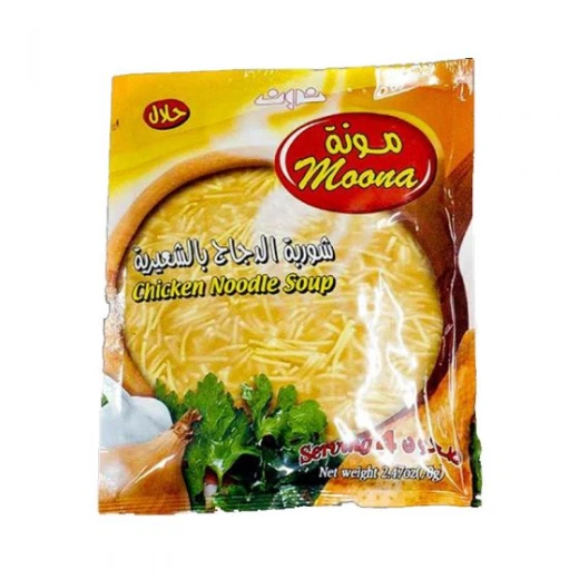 مونة شوربة الدجاج بالشعيرية 56 غرام، شوربة لذيذة وسهلة التحضير بنكهة الدجاج مع الشعيرية، مناسبة لوجبة دافئة وسريعة في أي وقت