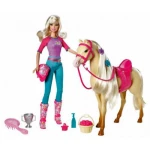 Barbie Doll and Tawny Horse Playset - باربي