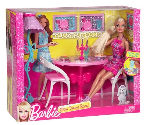 Barbie Glam Dining Room Furniture and Doll Set - باربي - Image 3
