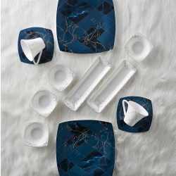 Karaca Fine Pearl Midnight Breakfast Serving Set 26 Pieces for 6 Persons