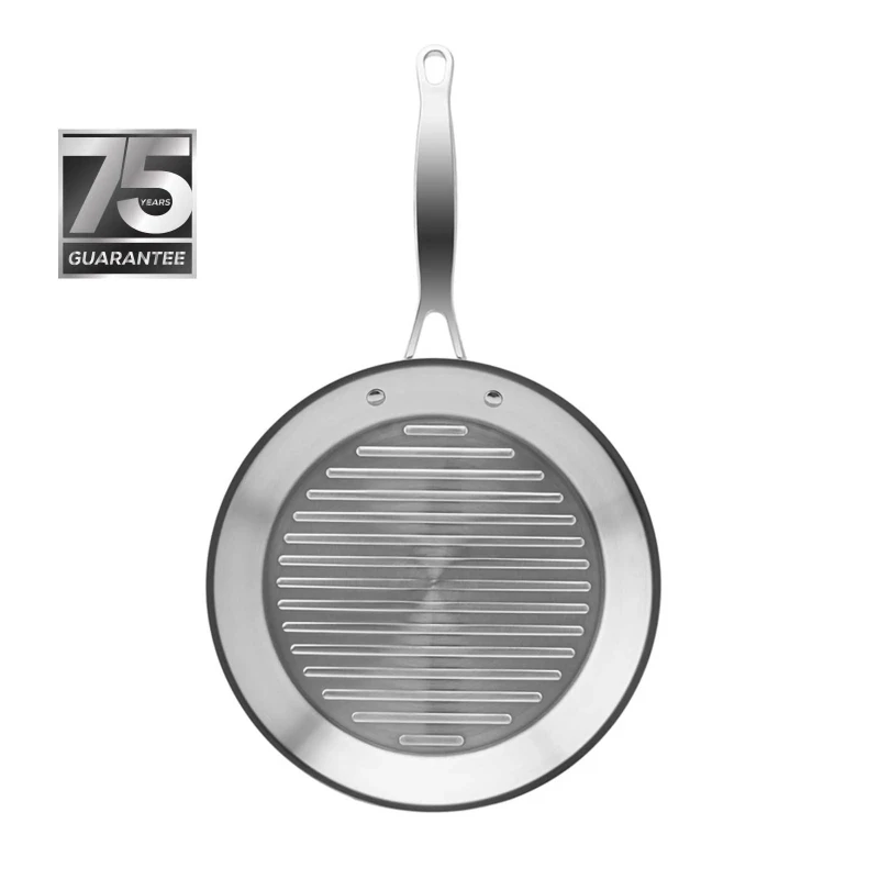 مقلاة شواء كاراجا 3Ply PowerSteel 316+ ستانلس ستيل 28 سم فضي - كراجا