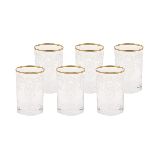 طقم أكواب ماء صغيرة من كاراجا، 6 قطع، 125 مل، ذهبي، أكواب شرب طقم أكواب ماء صغيرة من كاراجا، 6 قطع، 125 مل، ذهبي، أكواب شرب
