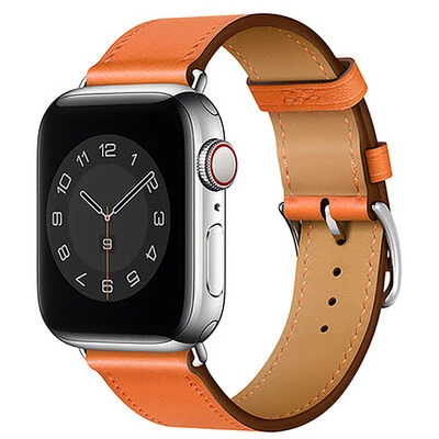 سوار معصم وي وو Attleage لساعة Apple Watch 42mm جلد طبيعي -برتقالي - وي وُو