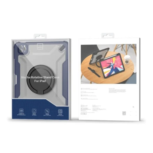 حافظة واقية لجهاز iPad من وي وو Mecha مقاس 10.2/10.5 بوصة، حامل دوار مقاوم للصدمات، أسود - وي وُو - Image 9