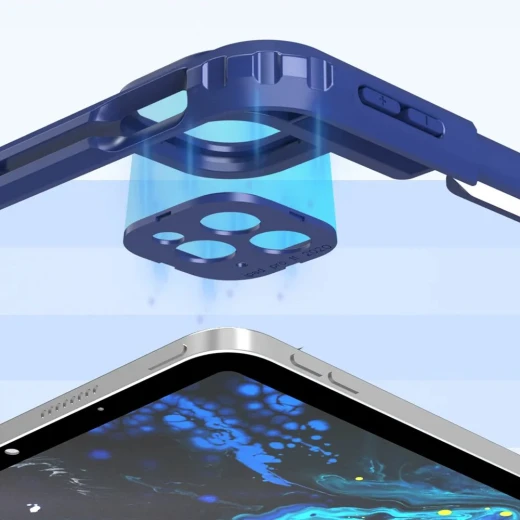 حافظة واقية لجهاز iPad من وي وو Mecha مقاس 10.2/10.5 بوصة، حامل دوار مقاوم للصدمات، أسود - وي وُو - Image 6